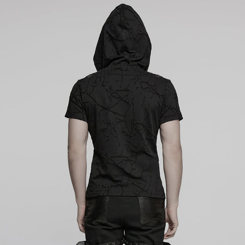 Punk Cracked Hooded T-shirt