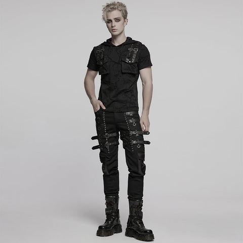 Punk Cracked Hooded T-shirt