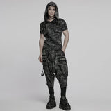 Punk Cracked Hooded T-shirt