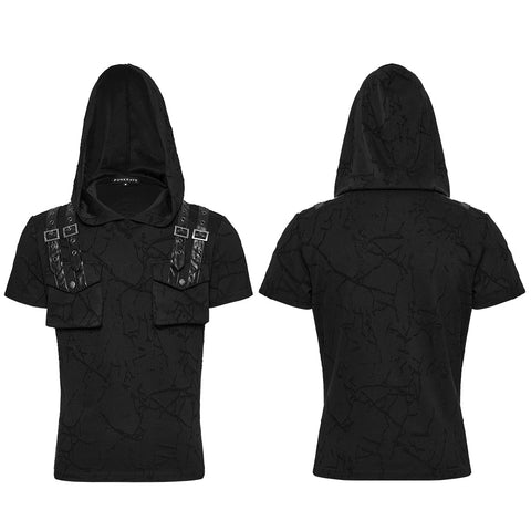 Punk Cracked Hooded T-shirt