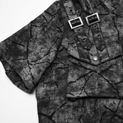 Punk Cracked Hooded T-shirt