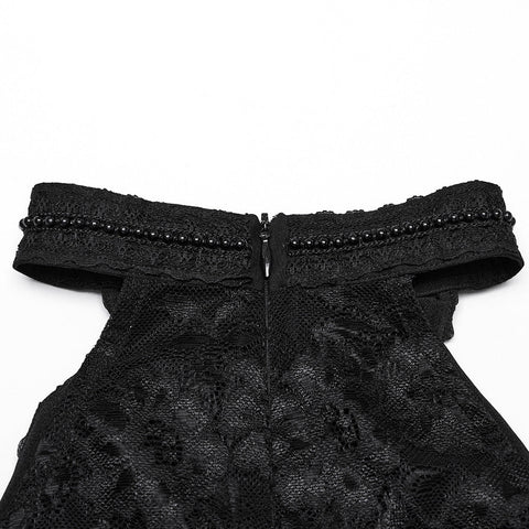 Gothic pleated halter neck top