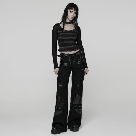 Cool Striped Tattered Punk T-shirt