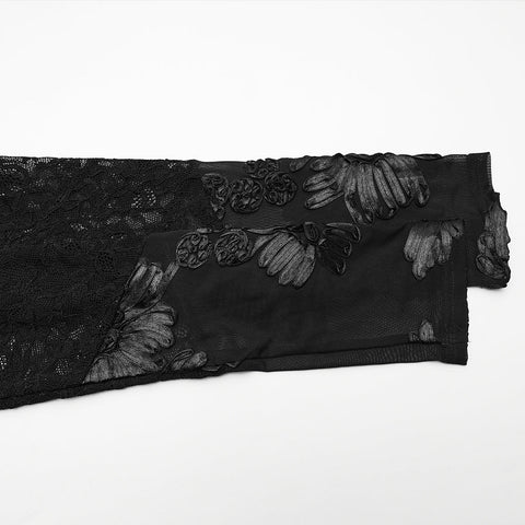 Goth 3D Floral Mesh Lace Undershirt