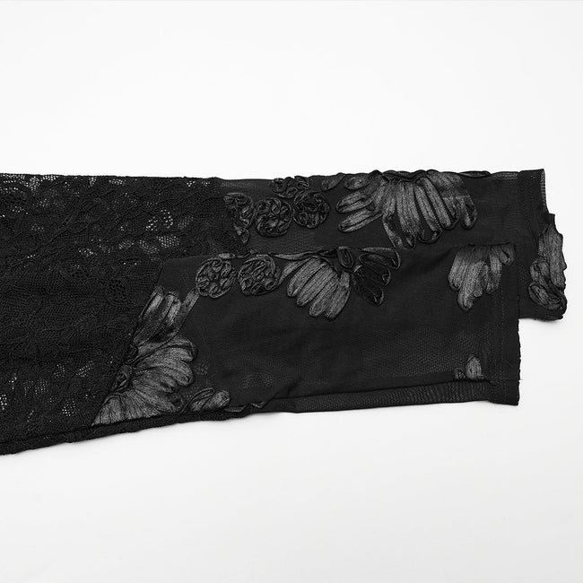 Goth 3D Floral Mesh Lace Undershirt