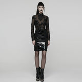 Goth 3D Floral Mesh Lace Undershirt