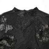 Goth 3D Floral Mesh Lace Undershirt