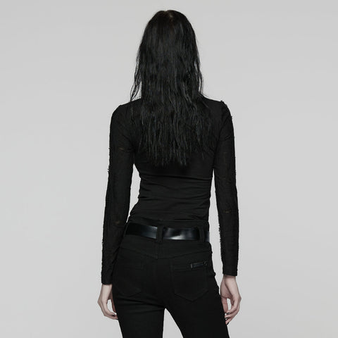 Punk Cool Pleated T-Shirt For Women