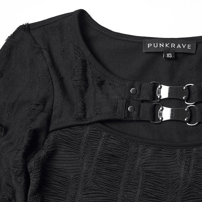 Punk Cool Pleated T-Shirt For Women