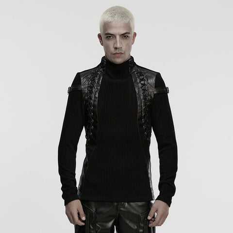 Punk knitted handsome T-shirt