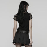 Punk cross print  printed T-shirt