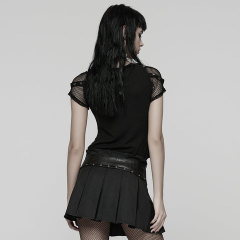 Punk cross print  printed T-shirt