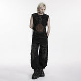 Punk mesh perforated vest