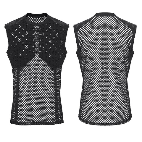 Punk mesh perforated vest