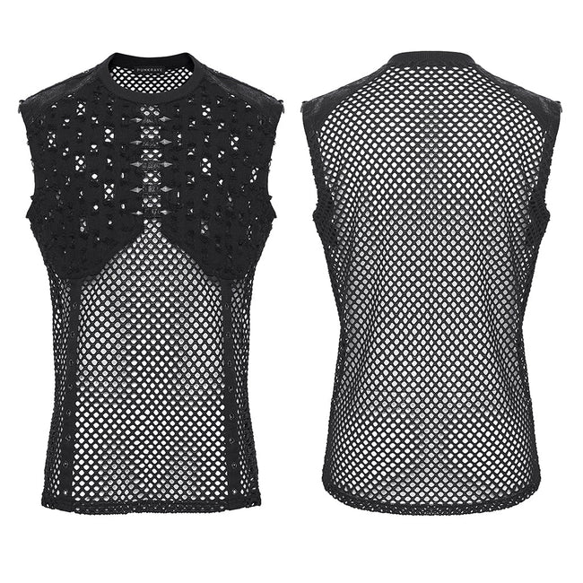 Punk mesh perforated vest