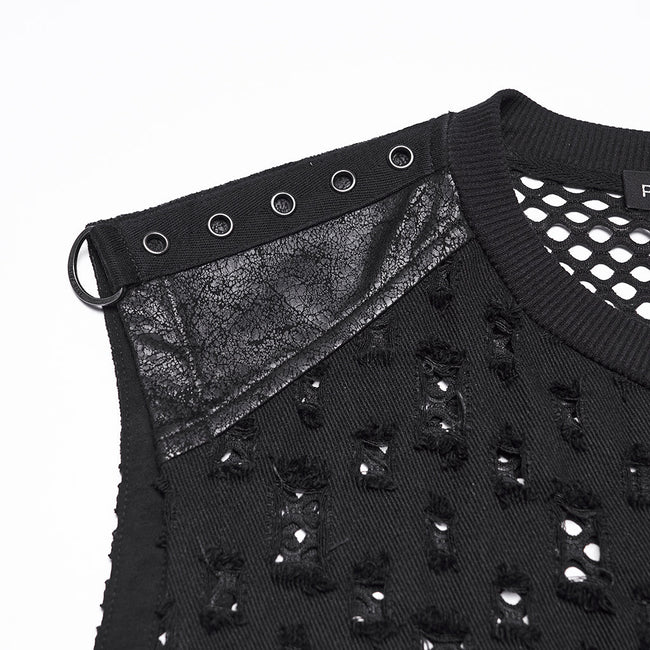 Punk mesh perforated vest