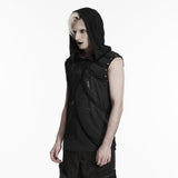 Punk printed hooded T-shirt