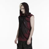 Punk printed hooded T-shirt