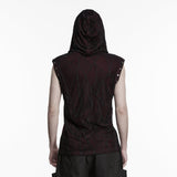 Punk printed hooded T-shirt