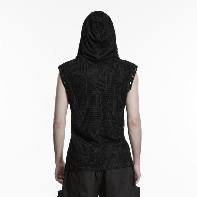 Punk printed hooded T-shirt