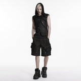 Punk printed hooded T-shirt