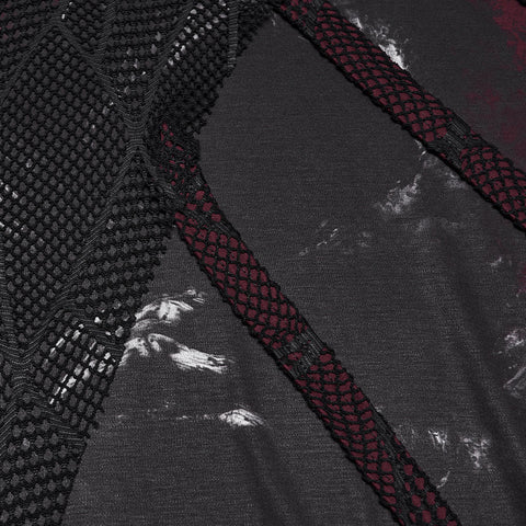 Punk printed hooded T-shirt