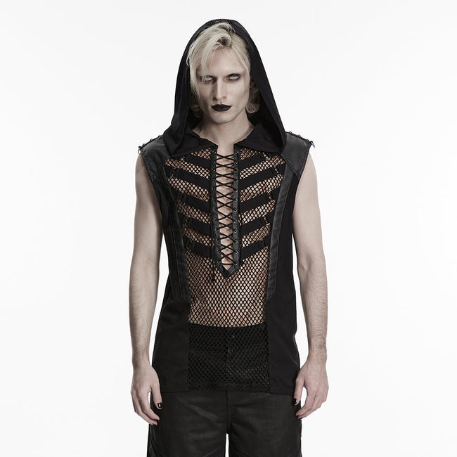 Punk skeleton vision hooded vest