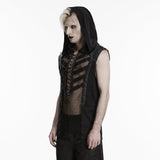 Punk skeleton vision hooded vest