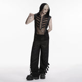 Punk skeleton vision hooded vest