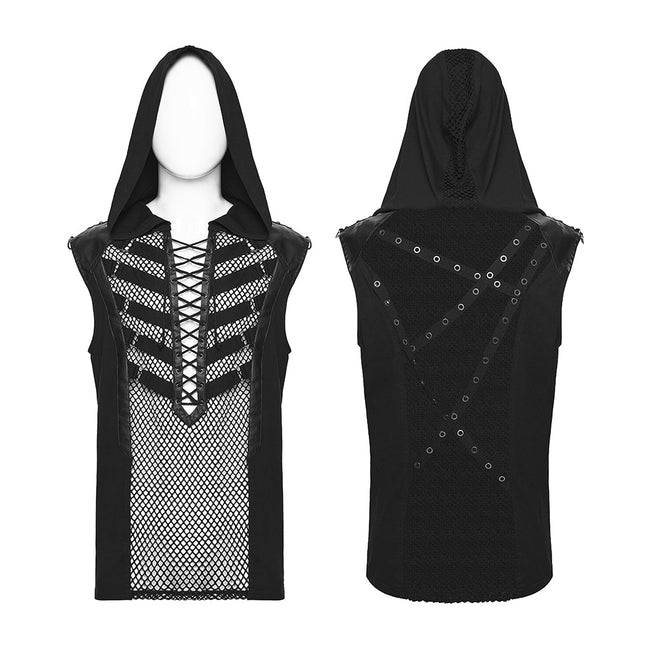 Punk skeleton vision hooded vest