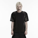 Mesh cage type sleeves T-shirt