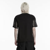 Mesh cage type sleeves T-shirt