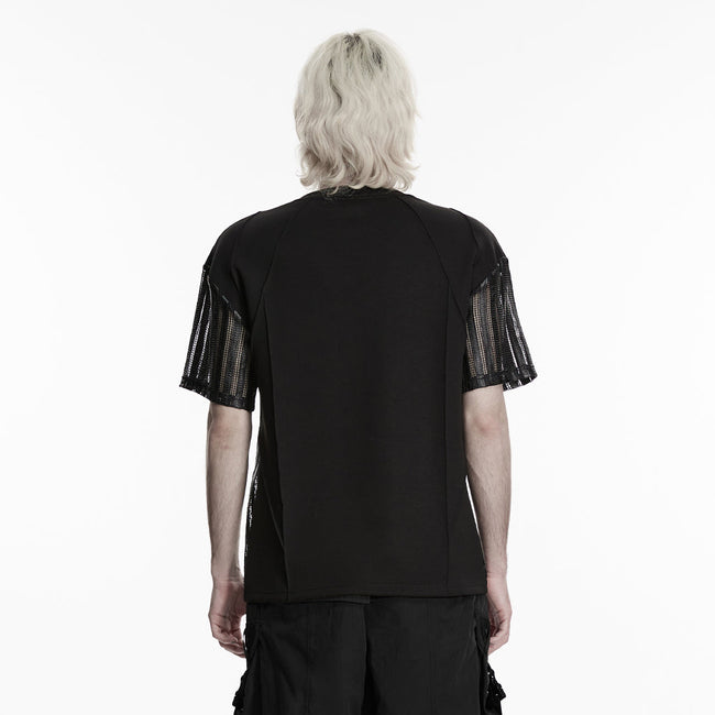 Mesh cage type sleeves T-shirt