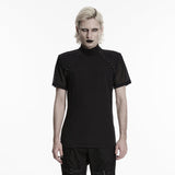 Dark punk mesh T-shirt for men
