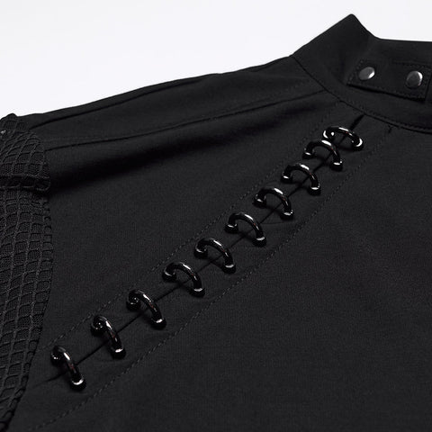 Dark punk mesh T-shirt for men