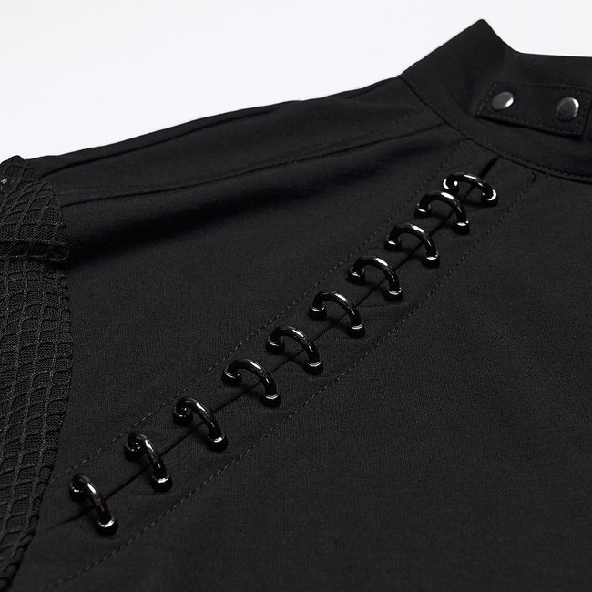 Dark punk mesh T-shirt for men