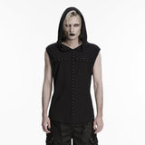 Goth Sleeveless Hooded Dark T-shirt