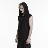 Goth Sleeveless Hooded Dark T-shirt