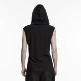 Goth Sleeveless Hooded Dark T-shirt