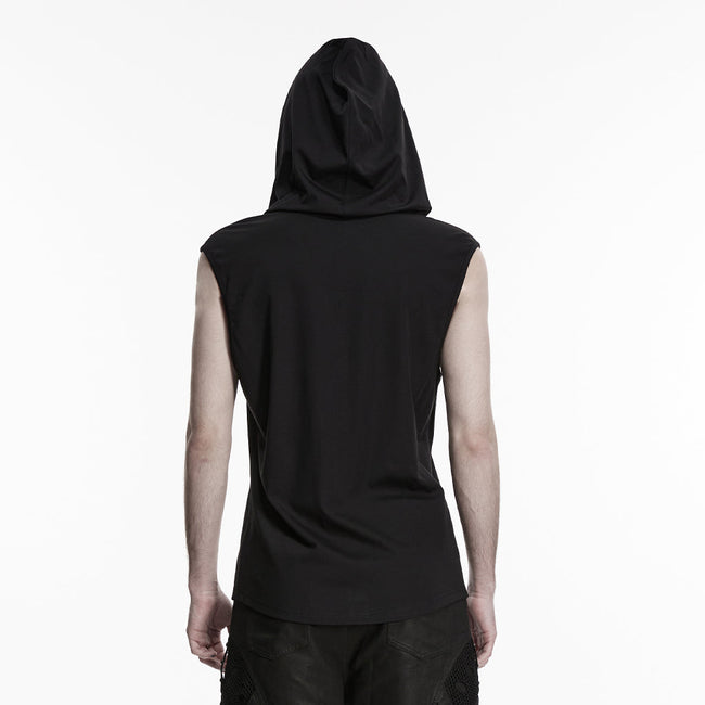 Goth Sleeveless Hooded Dark T-shirt