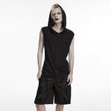 Goth Sleeveless Hooded Dark T-shirt
