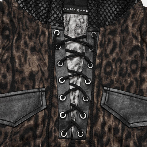 Punk leopard print T-shirt