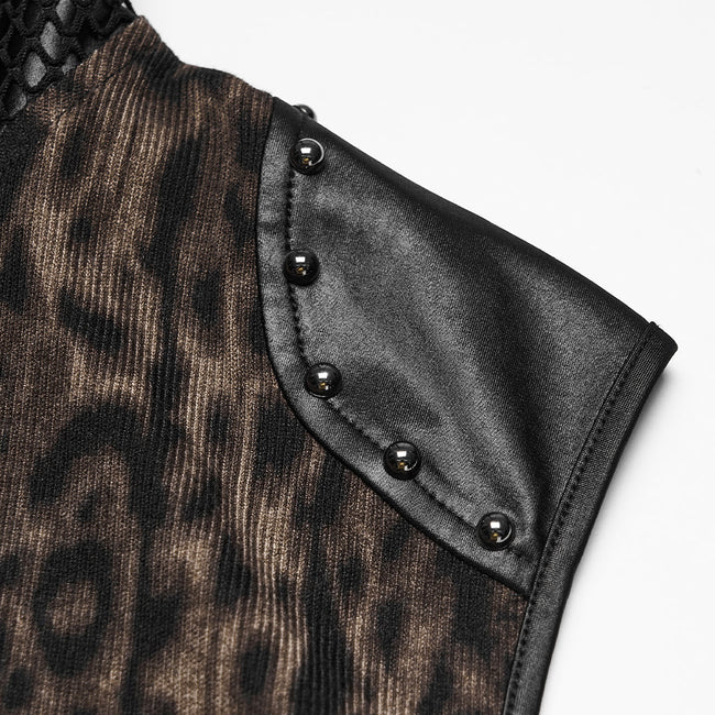 Punk leopard print T-shirt