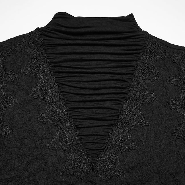 Gothic pleated drape T-shirt
