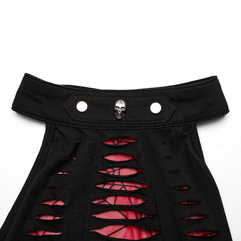 Daily hollowed out spider print vest