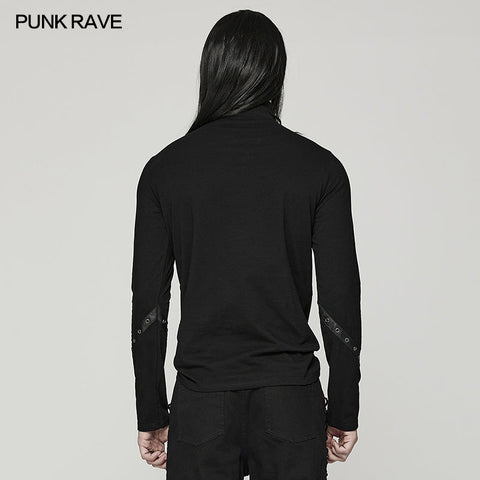 Punk daily stand collar T-shirt
