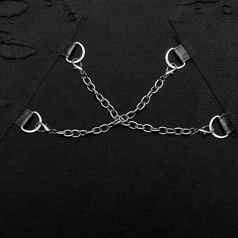 Punk daily stand collar T-shirt