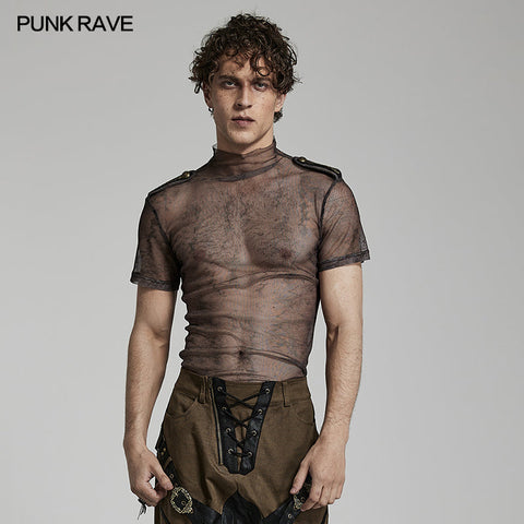 Doomsday printed mesh T-shirt