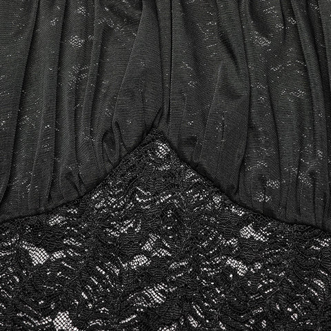 Goth  bubble embroidery lace shirt