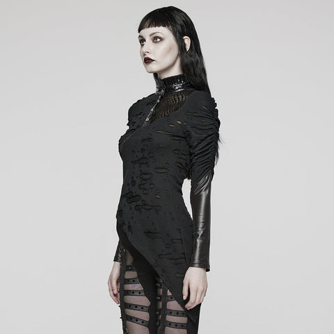 Punk asymmetrical irregular slim fit tee